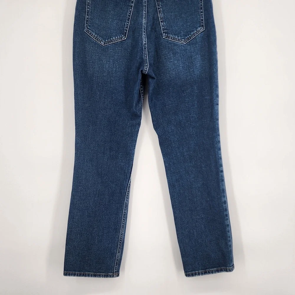 A&F NWT Curve Love Ankle Straight Jeans Size 6R Retro Grunge Casual Blue Comfort